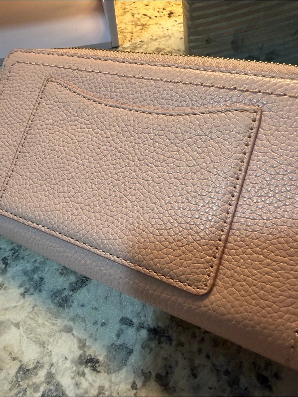 Marc Jacobs Blush Pink Zip-Around Leather Wallet